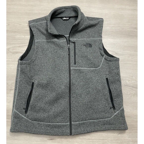 North Face Jacket Mens XXL Gray Vest Fleece Full Zip Up Hiking Windwall Warm - Picture 1 of 8